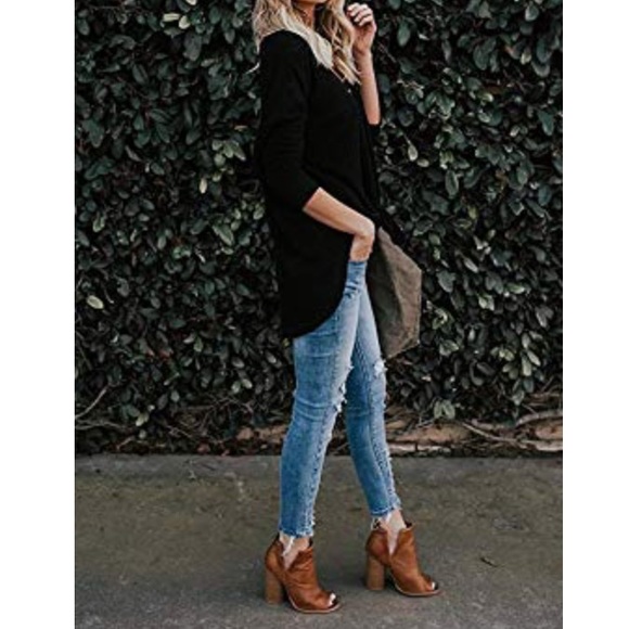 🌟HP🌟🖤Womens Tie Knot Button Top in Black⚫️ - Picture 2 of 3